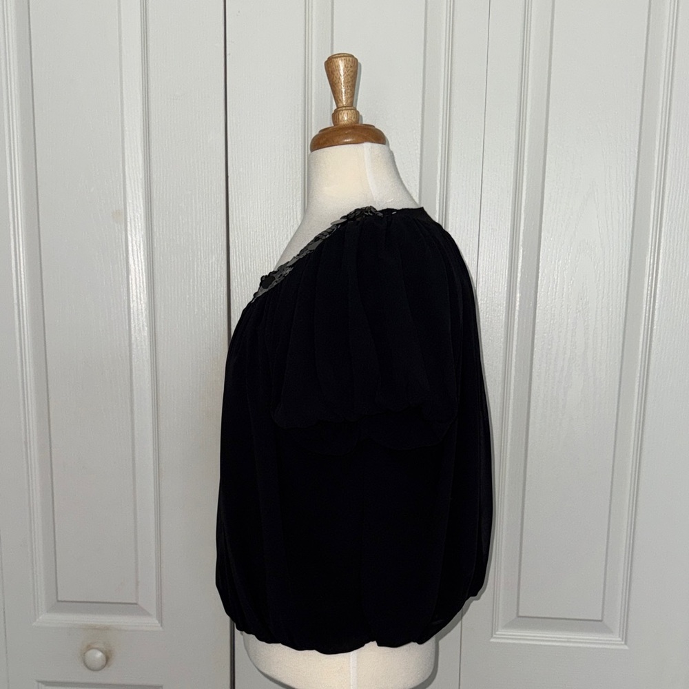 Ann Taylor LOFT Black Open Front Sequined Cardigan – Size Large - Picture 5 of 7